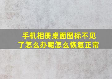 手机相册桌面图标不见了怎么办呢怎么恢复正常