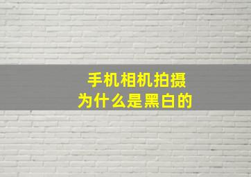 手机相机拍摄为什么是黑白的