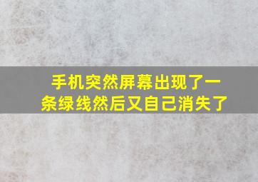 手机突然屏幕出现了一条绿线然后又自己消失了