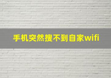 手机突然搜不到自家wifi