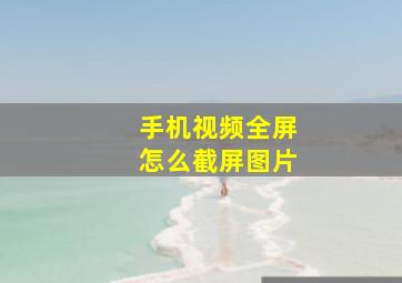 手机视频全屏怎么截屏图片