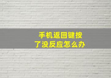 手机返回键按了没反应怎么办