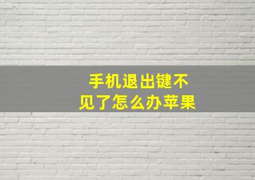 手机退出键不见了怎么办苹果