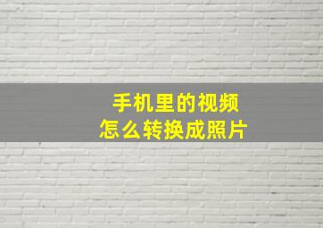 手机里的视频怎么转换成照片