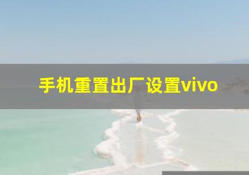 手机重置出厂设置vivo