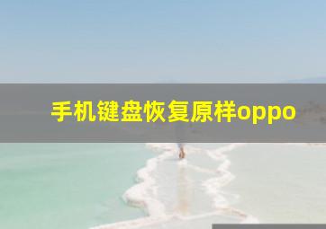 手机键盘恢复原样oppo