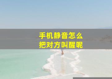 手机静音怎么把对方叫醒呢