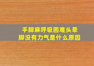 手脚麻呼吸困难头晕脚没有力气是什么原因