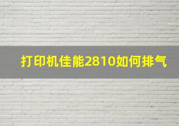 打印机佳能2810如何排气