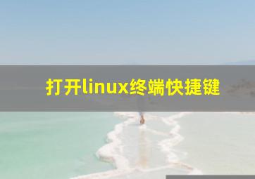 打开linux终端快捷键