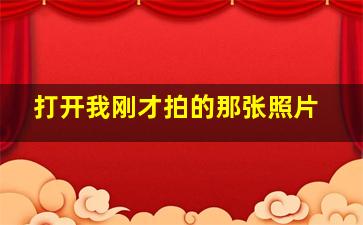 打开我刚才拍的那张照片