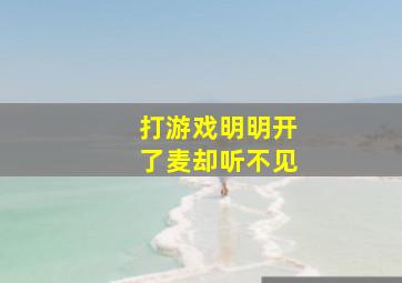 打游戏明明开了麦却听不见