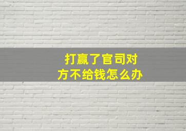 打赢了官司对方不给钱怎么办