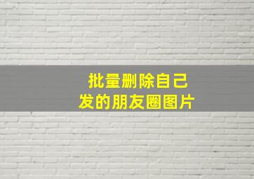 批量删除自己发的朋友圈图片