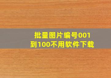 批量图片编号001到100不用软件下载