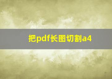 把pdf长图切割a4