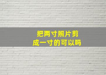 把两寸照片剪成一寸的可以吗