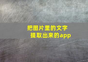 把图片里的文字提取出来的app