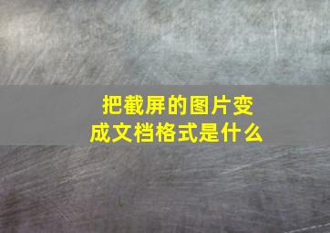 把截屏的图片变成文档格式是什么