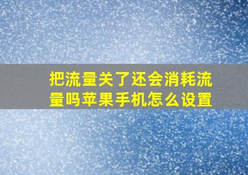 把流量关了还会消耗流量吗苹果手机怎么设置