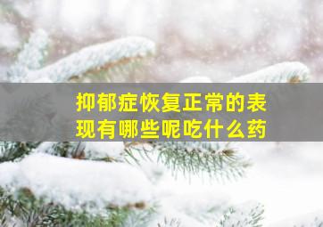 抑郁症恢复正常的表现有哪些呢吃什么药