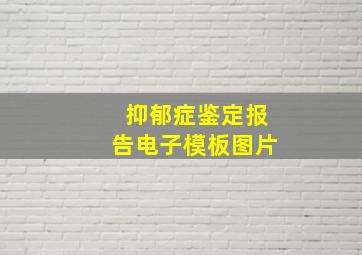 抑郁症鉴定报告电子模板图片