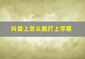 抖音上怎么能打上字幕