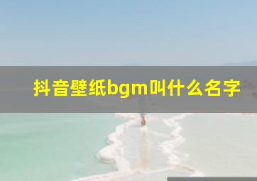 抖音壁纸bgm叫什么名字