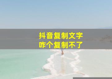 抖音复制文字咋个复制不了