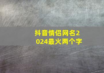 抖音情侣网名2024最火两个字