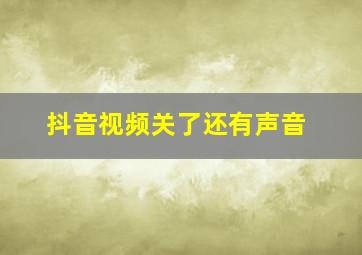 抖音视频关了还有声音