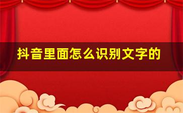 抖音里面怎么识别文字的