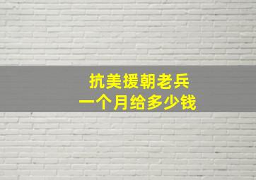 抗美援朝老兵一个月给多少钱