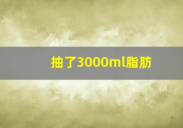 抽了3000ml脂肪