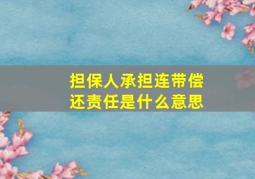 担保人承担连带偿还责任是什么意思