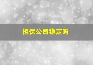 担保公司稳定吗