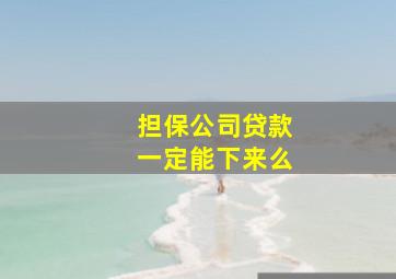 担保公司贷款一定能下来么