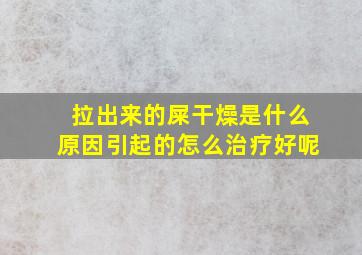 拉出来的屎干燥是什么原因引起的怎么治疗好呢