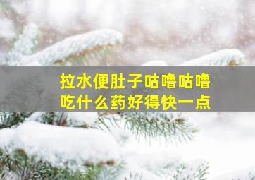 拉水便肚子咕噜咕噜吃什么药好得快一点