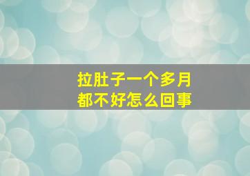 拉肚子一个多月都不好怎么回事