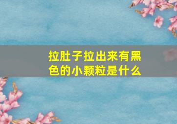 拉肚子拉出来有黑色的小颗粒是什么