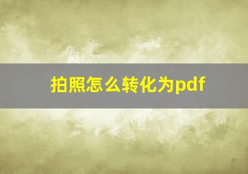 拍照怎么转化为pdf