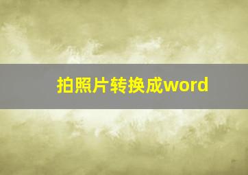 拍照片转换成word