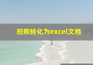 拍照转化为excel文档