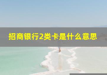 招商银行2类卡是什么意思