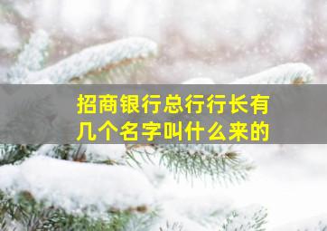 招商银行总行行长有几个名字叫什么来的