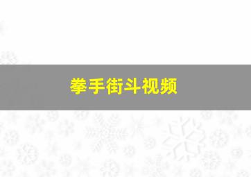 拳手街斗视频