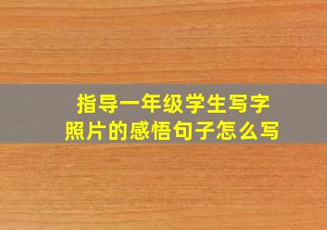 指导一年级学生写字照片的感悟句子怎么写