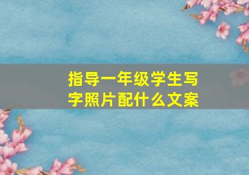 指导一年级学生写字照片配什么文案