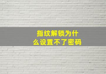 指纹解锁为什么设置不了密码